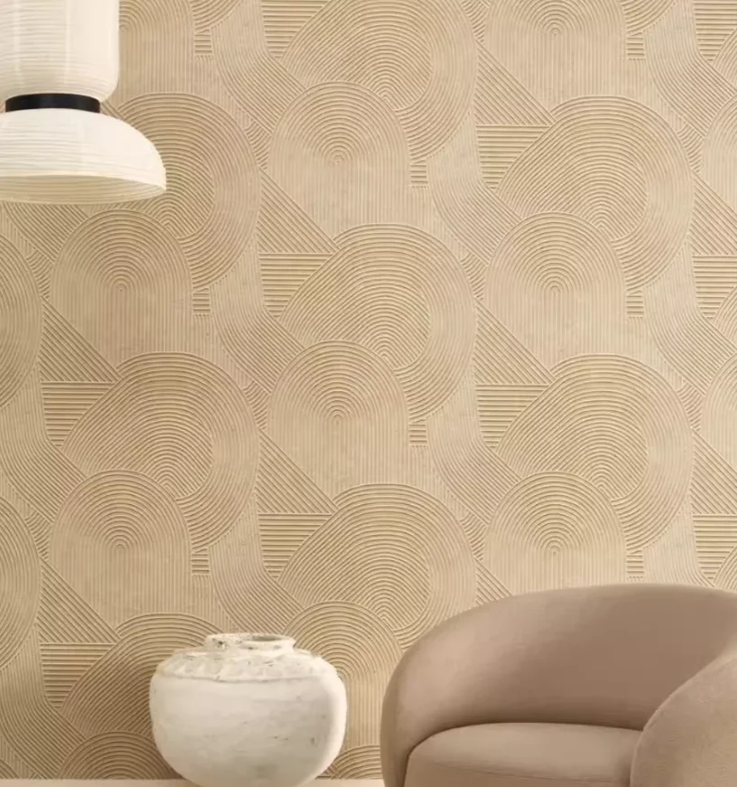 Customized wall covering American geometric fan-shaped dining room background wallpaper homestay hotel sofa bedroom mural