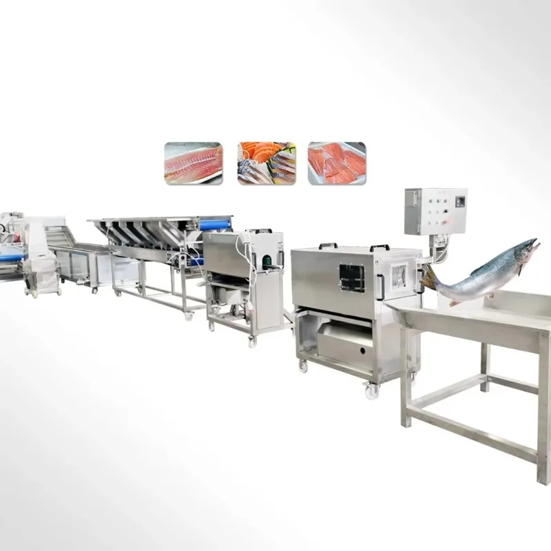 Salmon Fish Processing Line Customized Industrial Fish Filleting Cleaning Cutting Equipment Seafood Production Machine