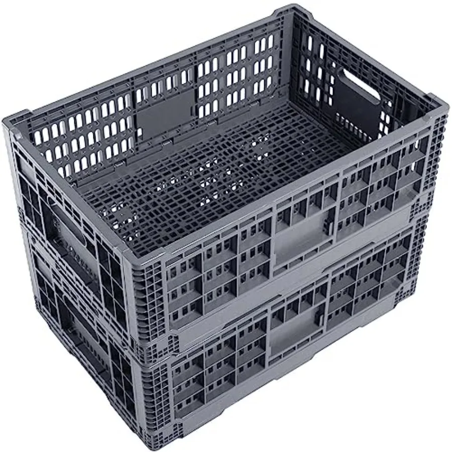 

Collapsible Storage Crate, 5 L Heavy Duty Plastic Storage Box, Milk Crates Heavy Duty Transit Storage, Gray