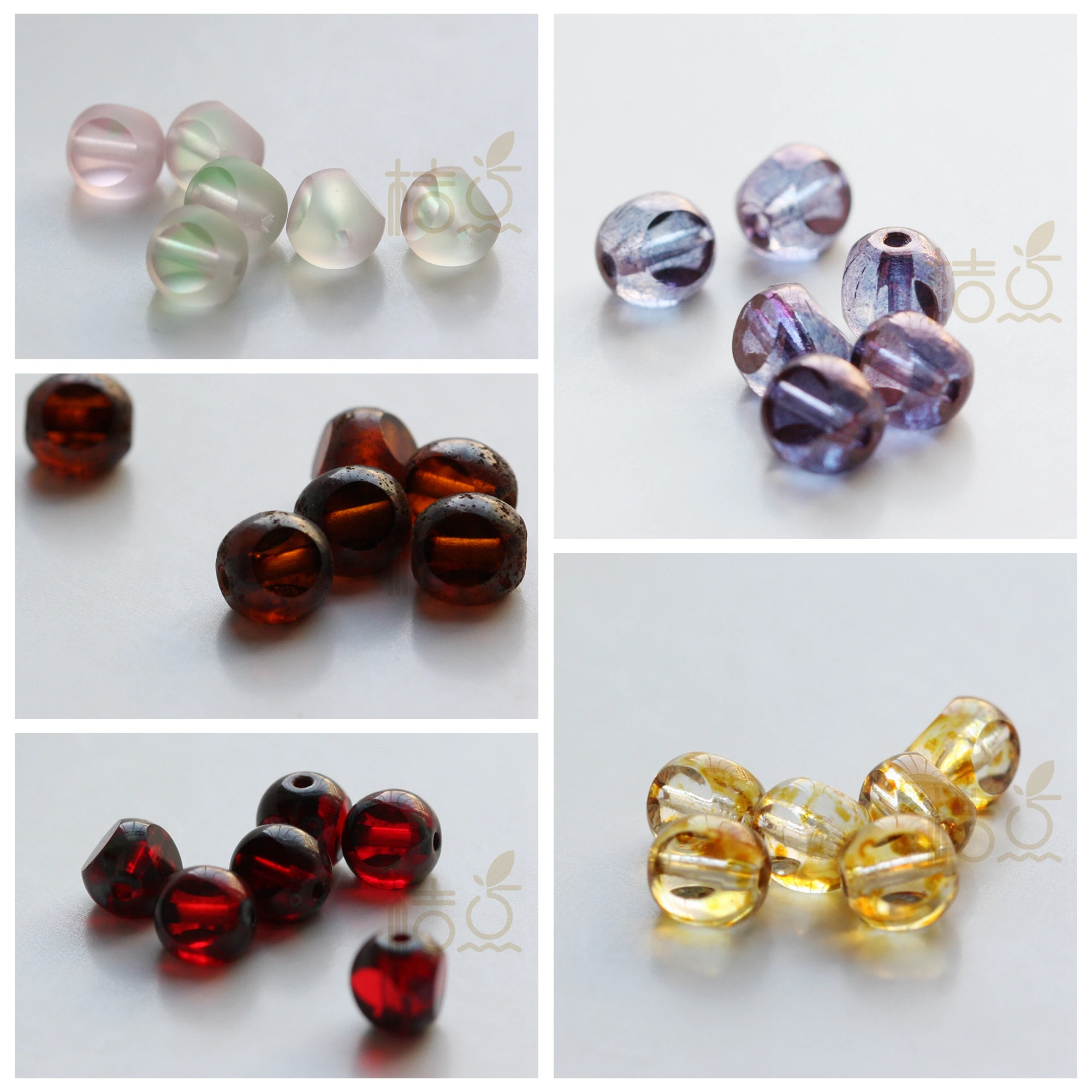 4 Pieces Czech Fire Polish Tri-Cut Beads - 6mm (CZH3)