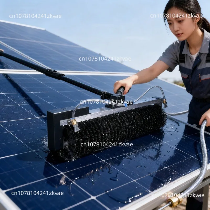 Solar Panel Cleaning Brush Brushes Panels Water Fed Rotating Plates Clean Roller Tractor Rotary