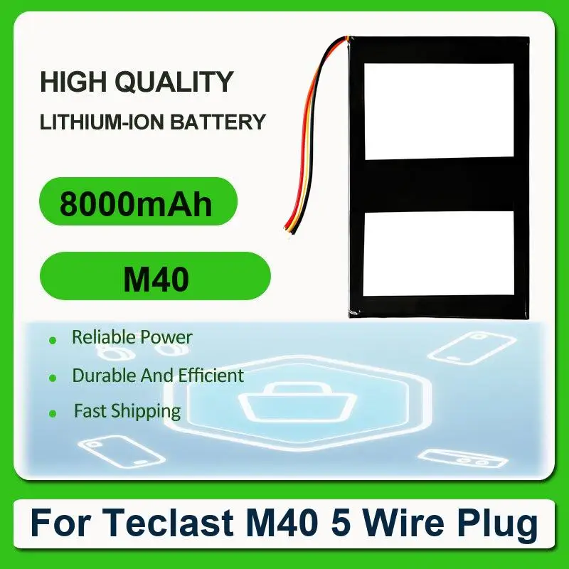 Battery For Teclast M40 5 Wire Plug P20HD 98 4G ID N6H1 P20 HD Lines F7 Plus 30154200P 7 T40 Plus/T40 Pro Tablet PC Battery F5