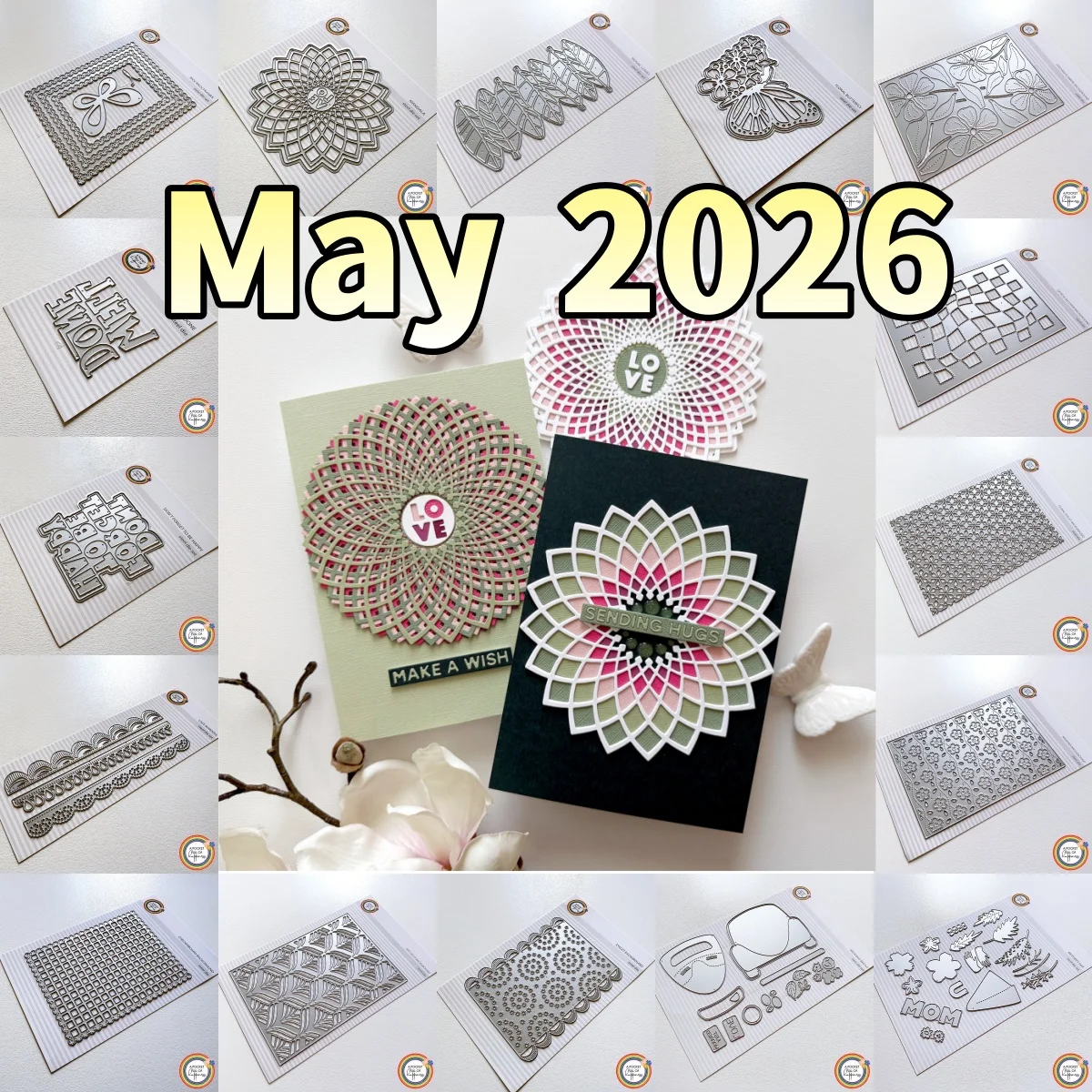

May 2026 Floral Butterfly Mandala Leaves Metal Cutting Dies for DIY Making Card Scrapbook Embossed Craft Template Decoration