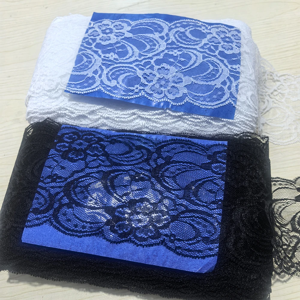 Black White Polyester Lace Trim Fabric 90mm Width 50 Yard Sewing Accessories Wedding Dress Decoration Ribbon Craft Supplies L818