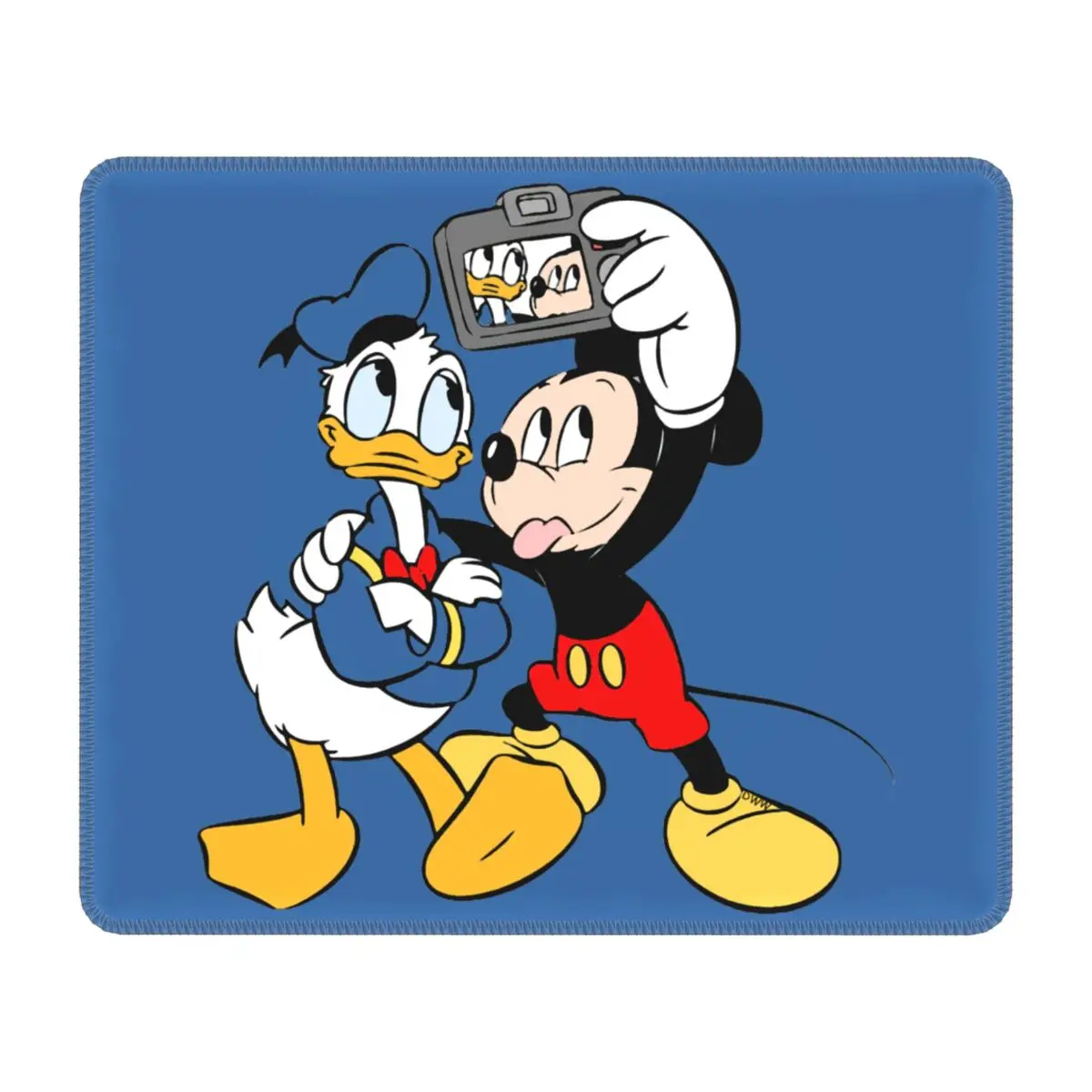 Custom Mickey Mouse Donald Duck Minnie Mouse Pad Non-Slip Rubber Mousepad with Durable Stitched Edges Desk Computer Mouse Mat