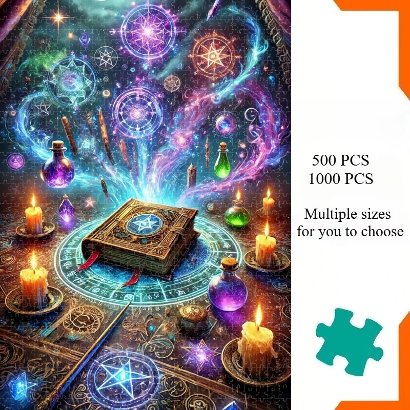 Adult Jigsaw Puzzle 500/1000 Pieces Puzzle  Mosaic Magic Book Landscape Paper Puzzle Decorative Painting Exercise Brain Thinking