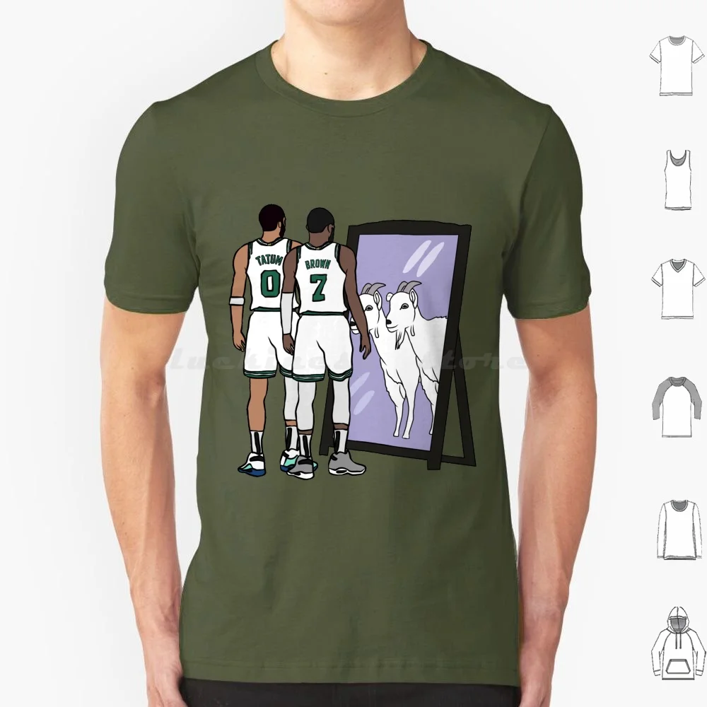 Jayson Tatum And Jaylen Brown Mirror Goats T Shirt Big Size 100% Cotton Sports Basketball Jayson Tatum Jaylen Brown Goat Mirror