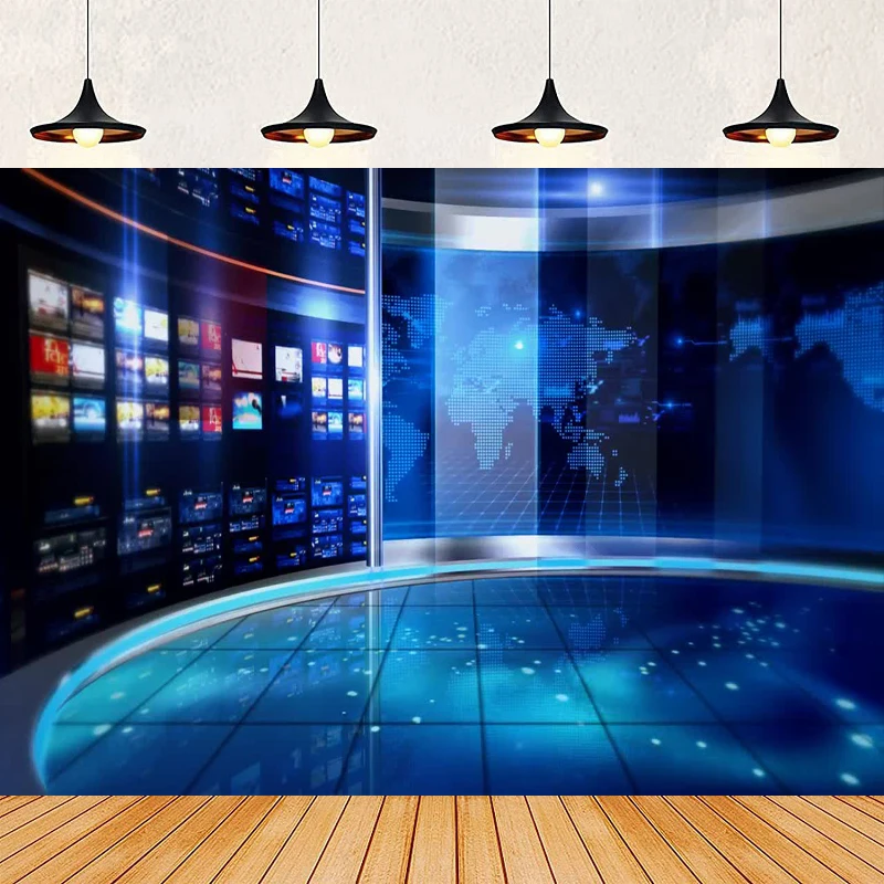 Photography Backdrop News Display Screens Concert Interview Weather Forecast Program Studio Poster Portrait Shooting Background