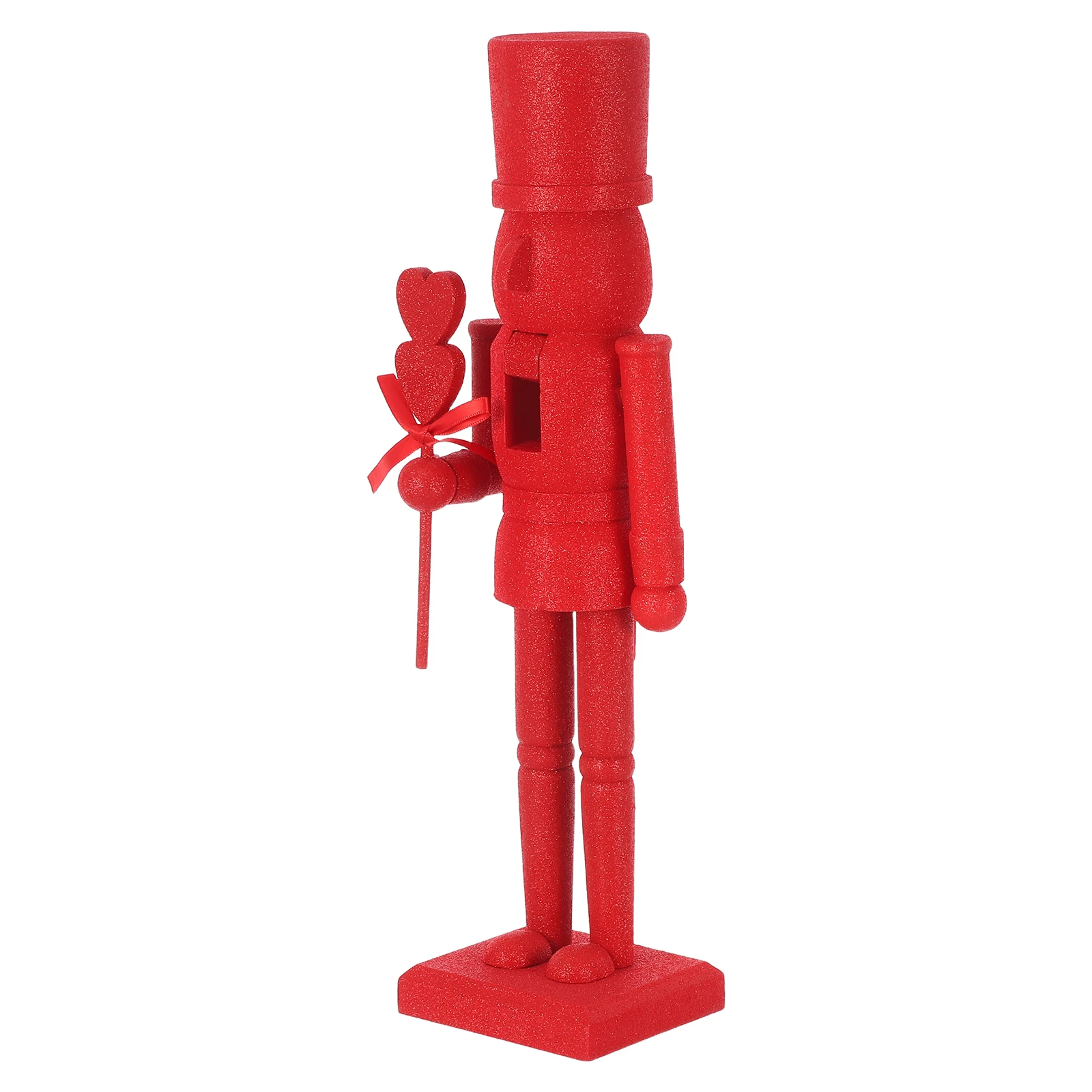 

Valentine'S Day Nutcracker Wooden Glitter Holiday Soldier Tabletop Decor Ornament Festival Party Home