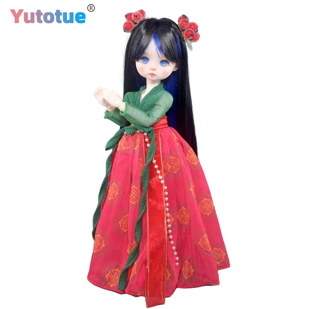 

YUTOTUE 30cm Height Girl Doll Mini BJD Toy Handpainted Makeup Removable Clothes Set Kids Gift