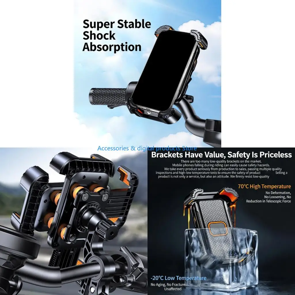 77JD Ergonomic Bike Motorcycle Phone Stand with Adjustable for Easy Viewing