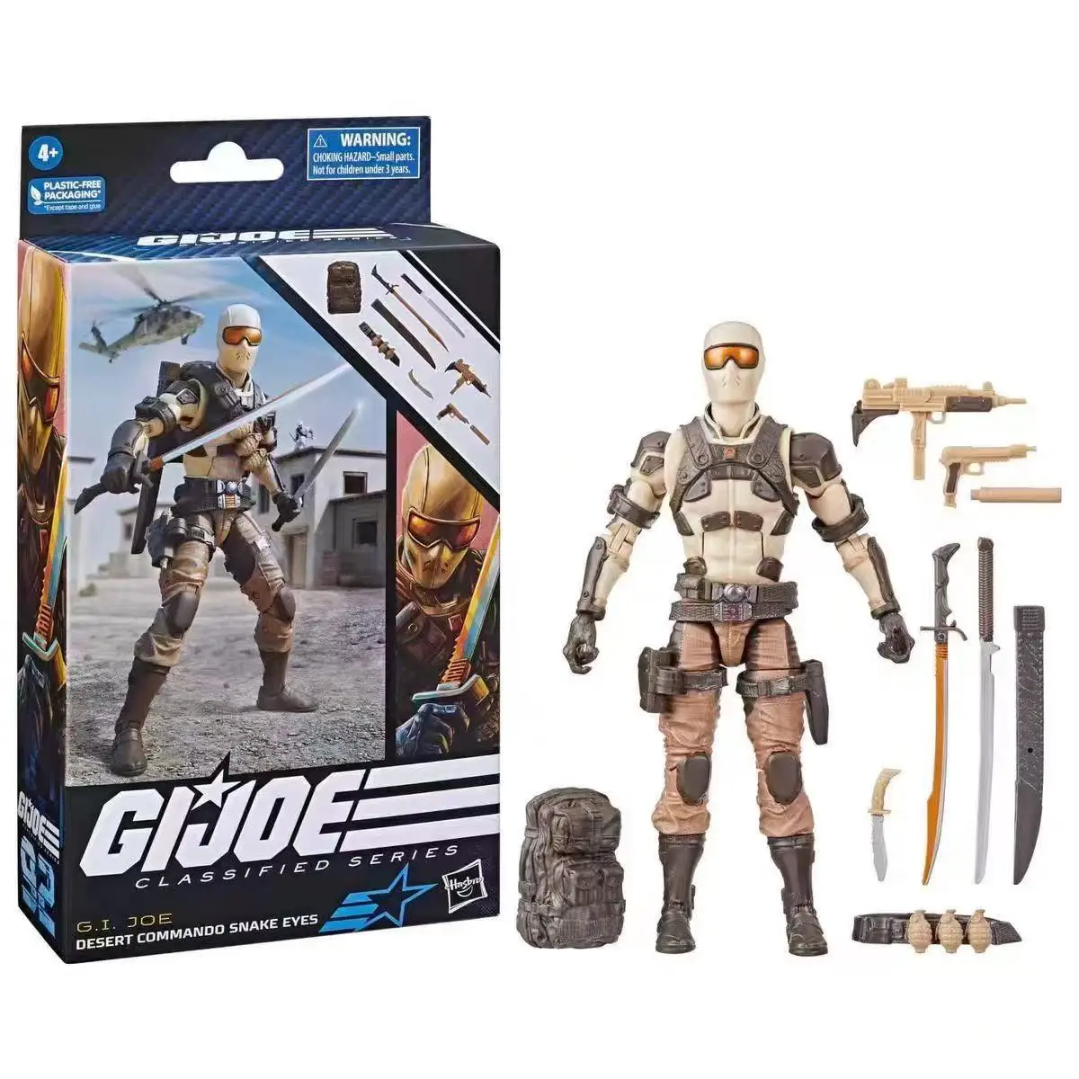 

Hasbro Special Forces GIJOE Confidential Series 92 Desert Assault Snake Eye 6-inch Action Doll