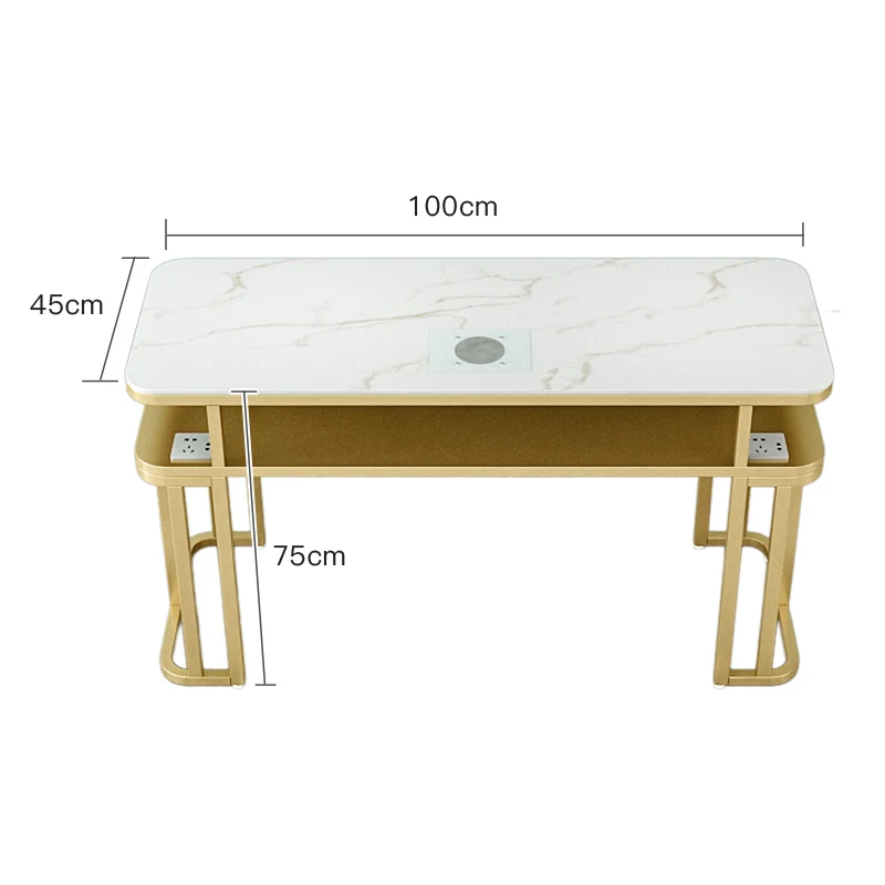 Salon Reception Desk Aesthetic Tables Dressing Table Furniture Beauty Hairdressing Led Lamp Design Nageltisch Professional Nails