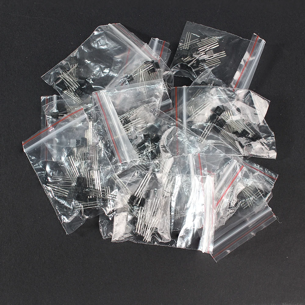 180PCS TO92 Transistor Low Power 2N2222 2N3904 2N3906 A733 C945 S9012 S9013 S9014 A1015 C1815 S8050 S8550 Sample Package 18value