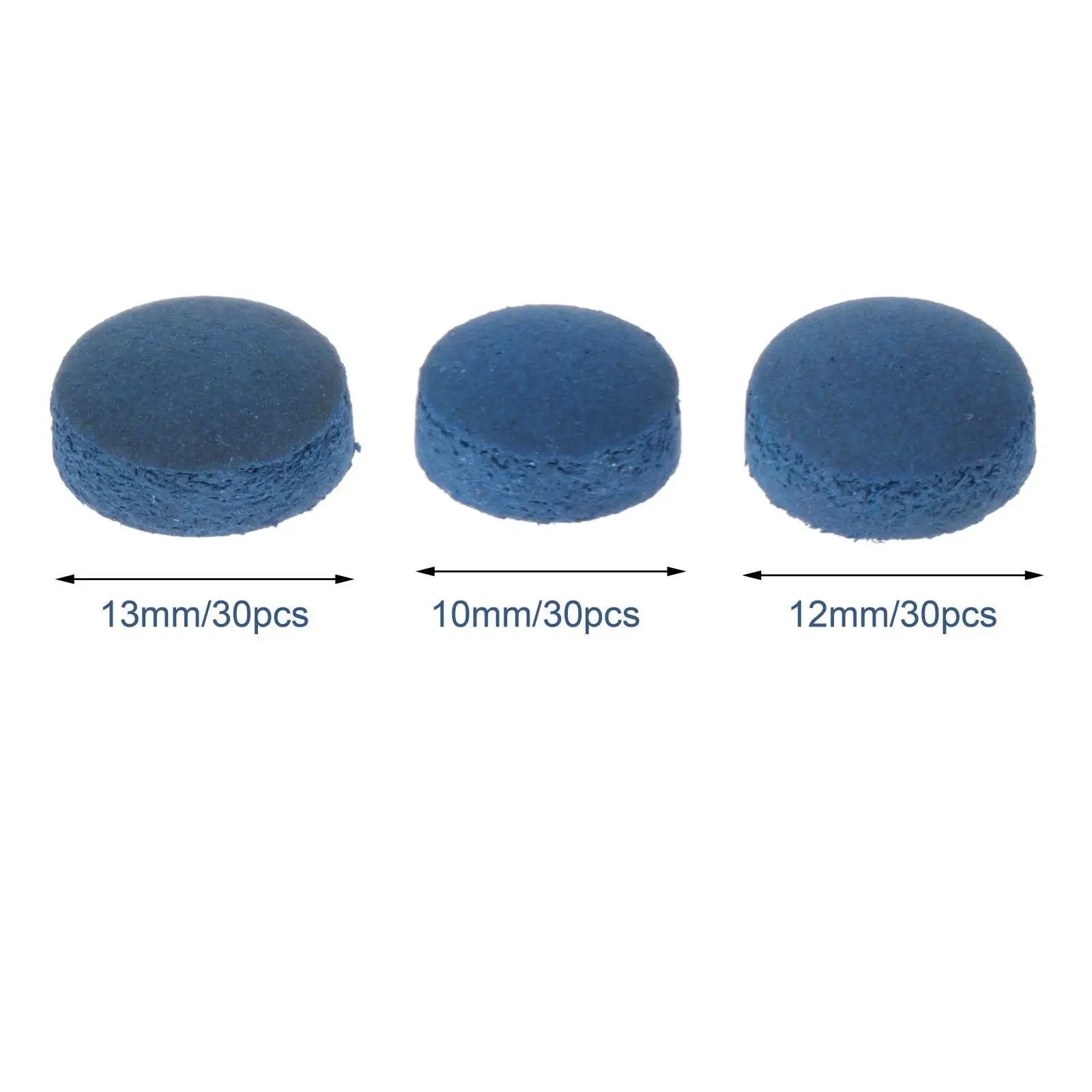 

30x Pool Cue Tips Portable Snooker Pool Cue Tips Accessories Glue on Heads for Players Snooker Pub Billiards Players Pool Cues