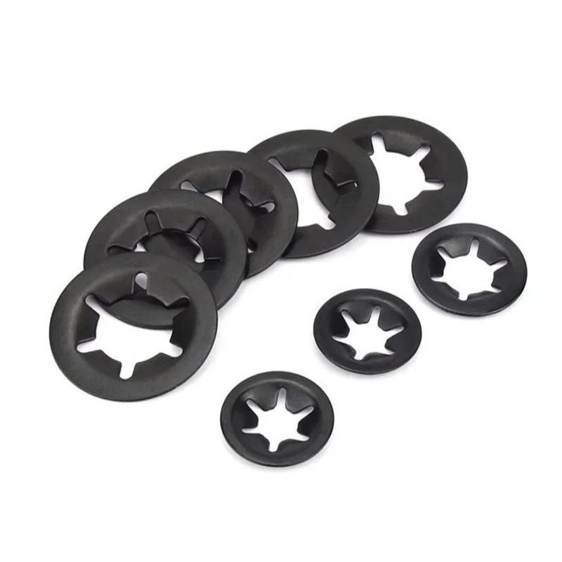 M2 ~ M12 65 Manganese Steel Black Star Lock Plum Bearing Retaining Rings Locking Spring Washers