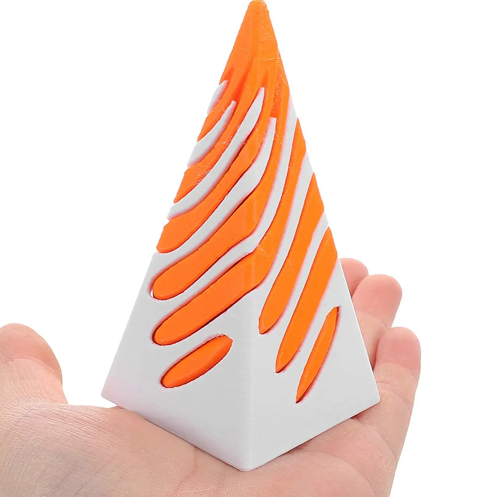 

Набор из 2-х спиральных конусных настольных скульптур: 3D-печатная нереальная пирамида с эффектом прохождения сквозь нее, современный художественный декор для офисного стола