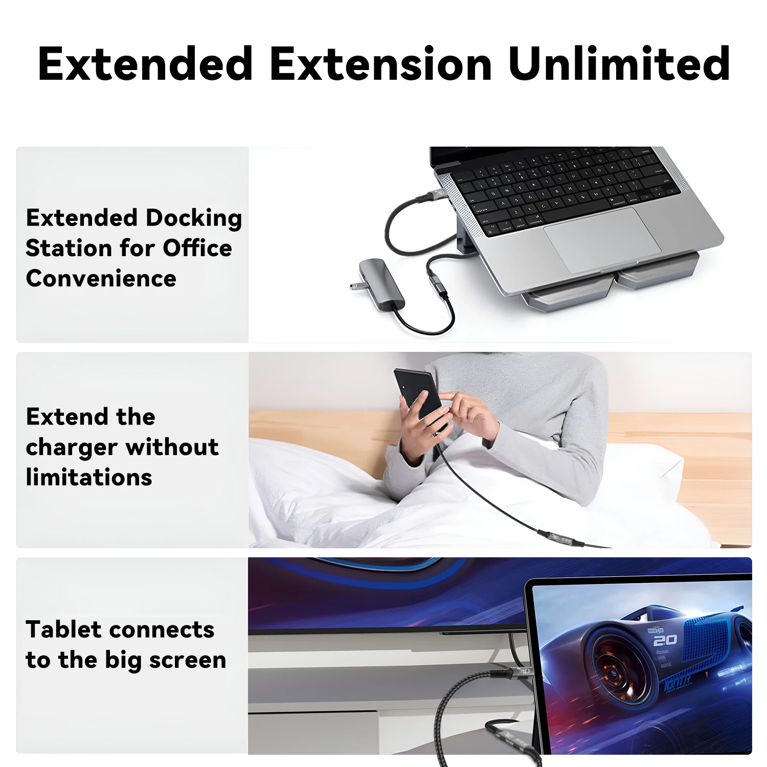 USB4 Thunderbolt 4 Kabel 40Gbps 8K@60Hz 100W PD, Typ C zu C Schnelllade- und Datenkabel für MacBook Pro Laptop Dockingstation SSD – Detail 3