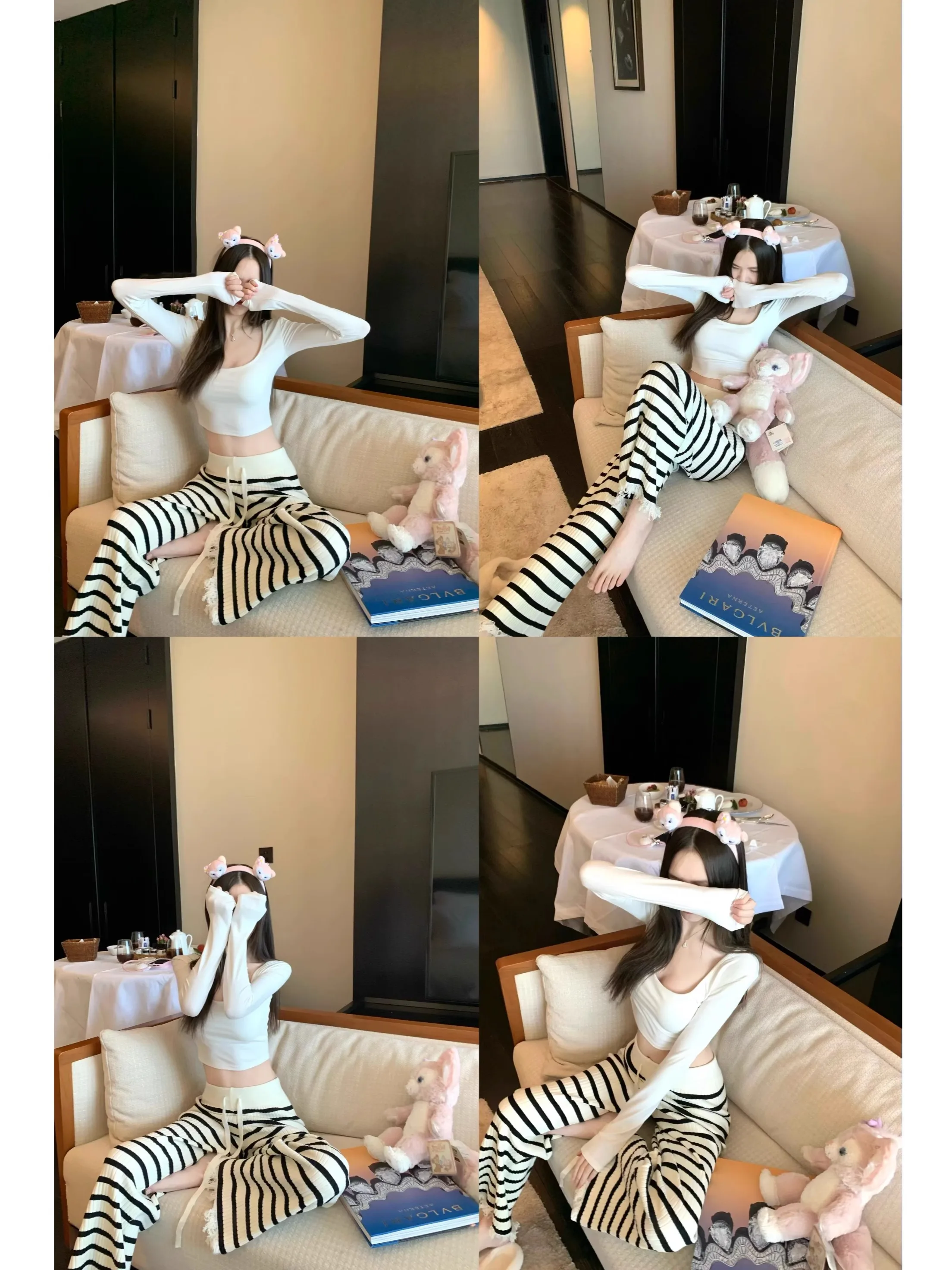 

Белая футболка Nemowu Long Sve со встроенной накладкой на грудь, круглая, с большим воротником и воротником-стойкой, базовый слой, повседневная, с высокой талией