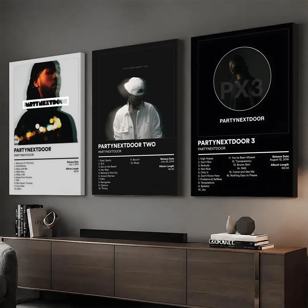P-PARTYNEXTDOOR Rapper Album Painting Calligraphy HD Modern Style Inner Frame Canvas Poster Bedroom Room Hallway Wall Art Decor