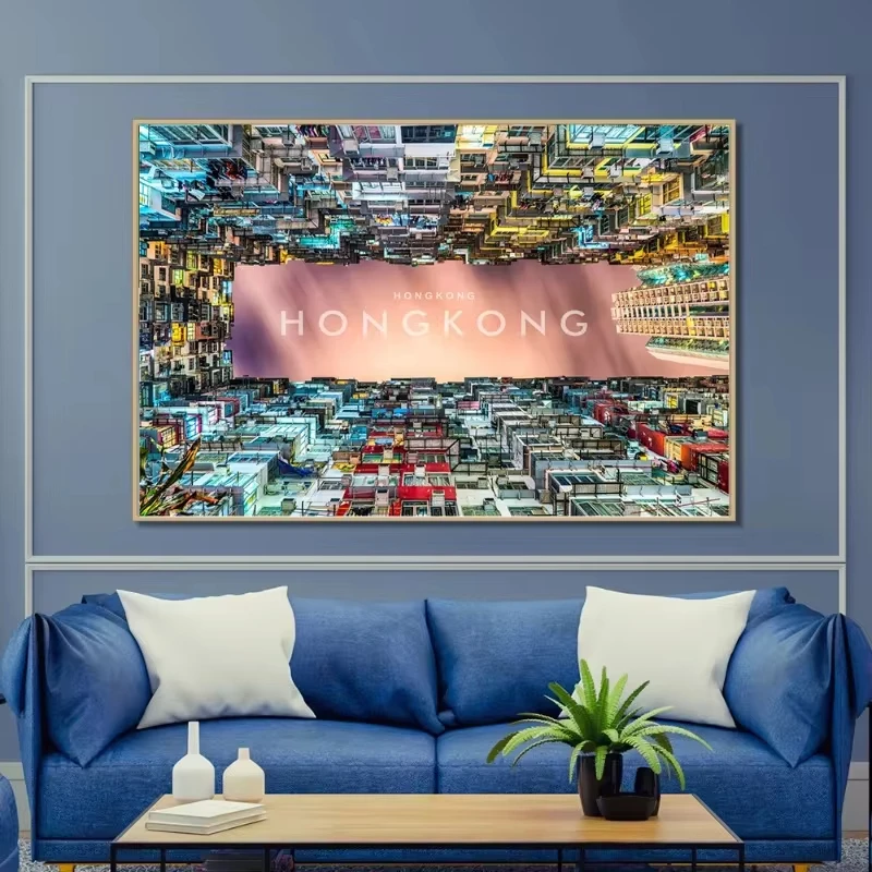 Hong Kong Night View Canvas Painting Modern Art Poster and Prints Wall Decorative Pictures for Living Room Home Decor Aesthetic