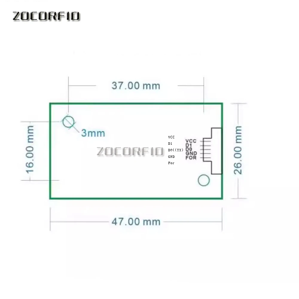 Imagem -06 - Mini Leitor Inteligente Rfid Nfc e Módulo Gravador 13.56mhz m1 Uart Wiegand Antena Separada 7941m