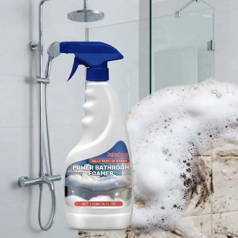 Power Foaming Cleaning Spray for Bathrooms Powerful Stains Remover Descaling Cleaning Agent Fresh Clean Power Bathroom Foamer