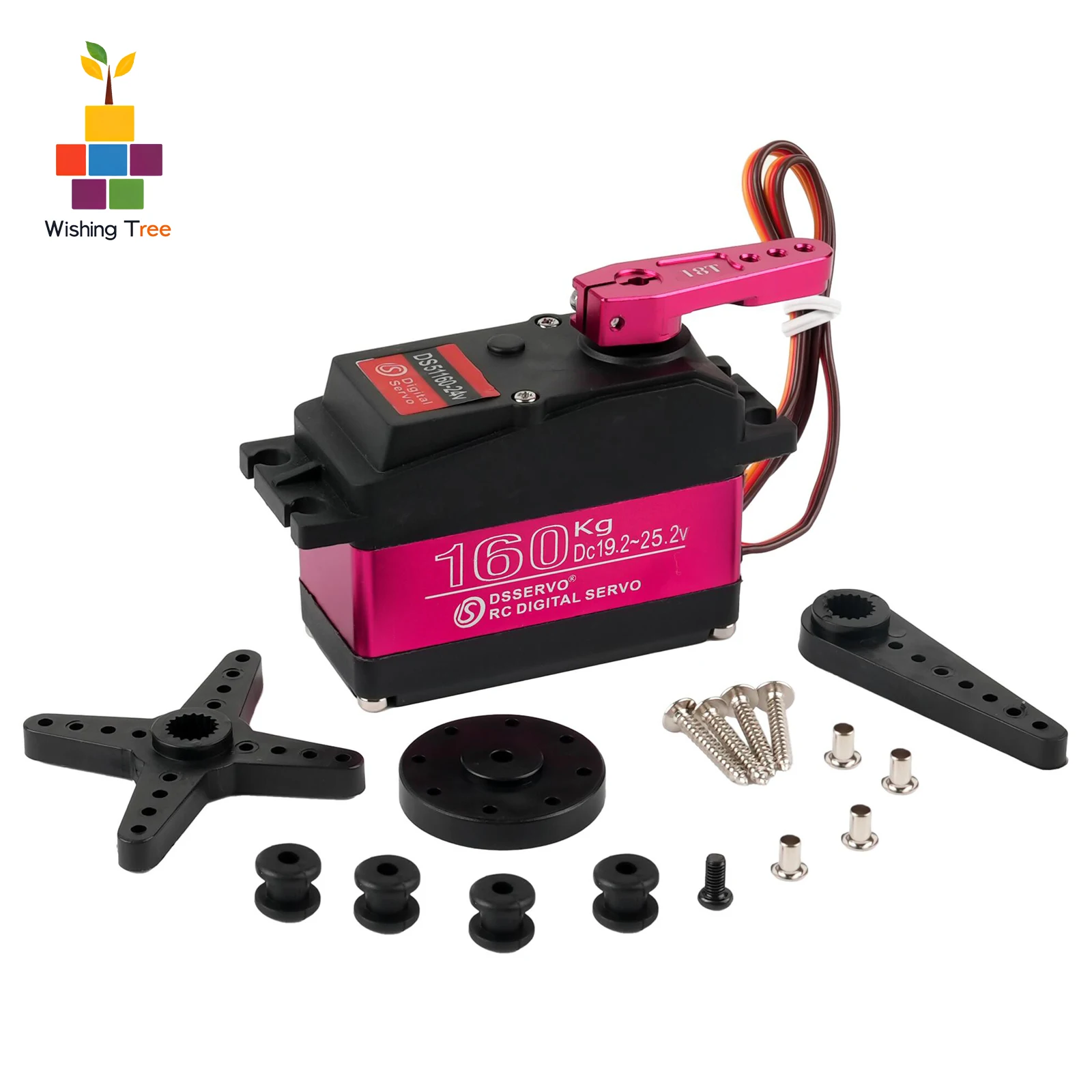 DS51160 Digital Servo 24V 160KG High Torque Metal Gear Waterproof 270°/180° for RC 1/5 Baja Car Climbing Vehicles