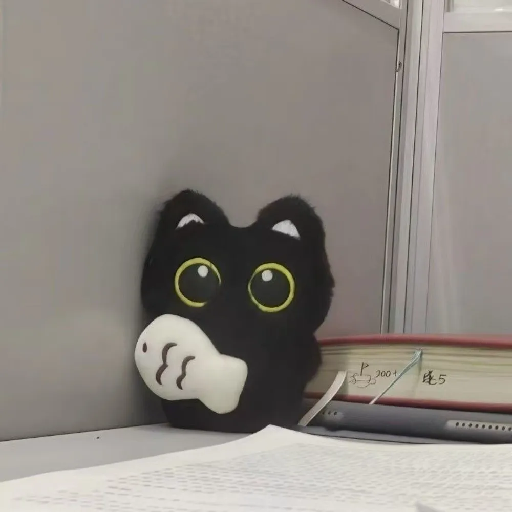 새로운 스카프 블랙 캣 플러시 인형 키체인 카메라 숄더백 인형 가방 펜던트 자동차 키링 학교 가방 장식