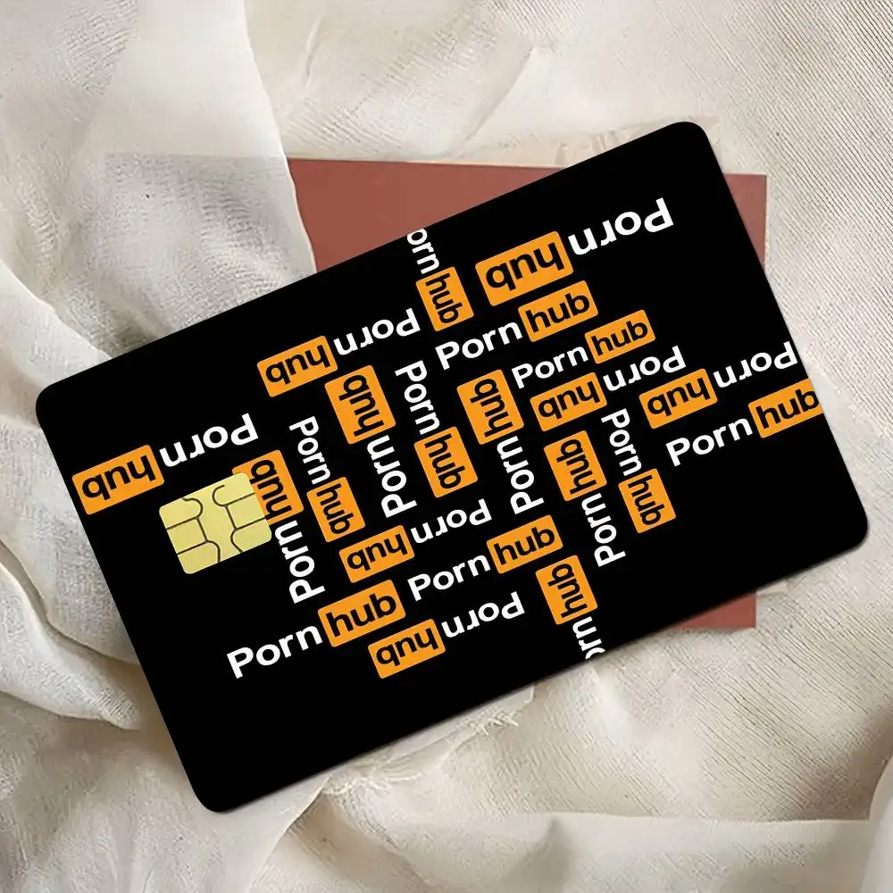 مضحك P-Pornhub-S بطاقة ملصقات مقاوم للماء فيلم الجلد غطاء 4 قطعة ملصقات بطاقة الائتمان الخصم الجبهة الديكور البنك مترو الانفاق تمرير #3