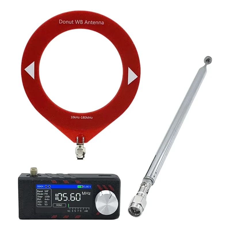 A95I-SI4732 Receptor de radio de todas las bandas ATS MINI PRO 0,5-108 Mhz LSB USB AM FM ESP-32-S3 Radio SW MW VHF con antena