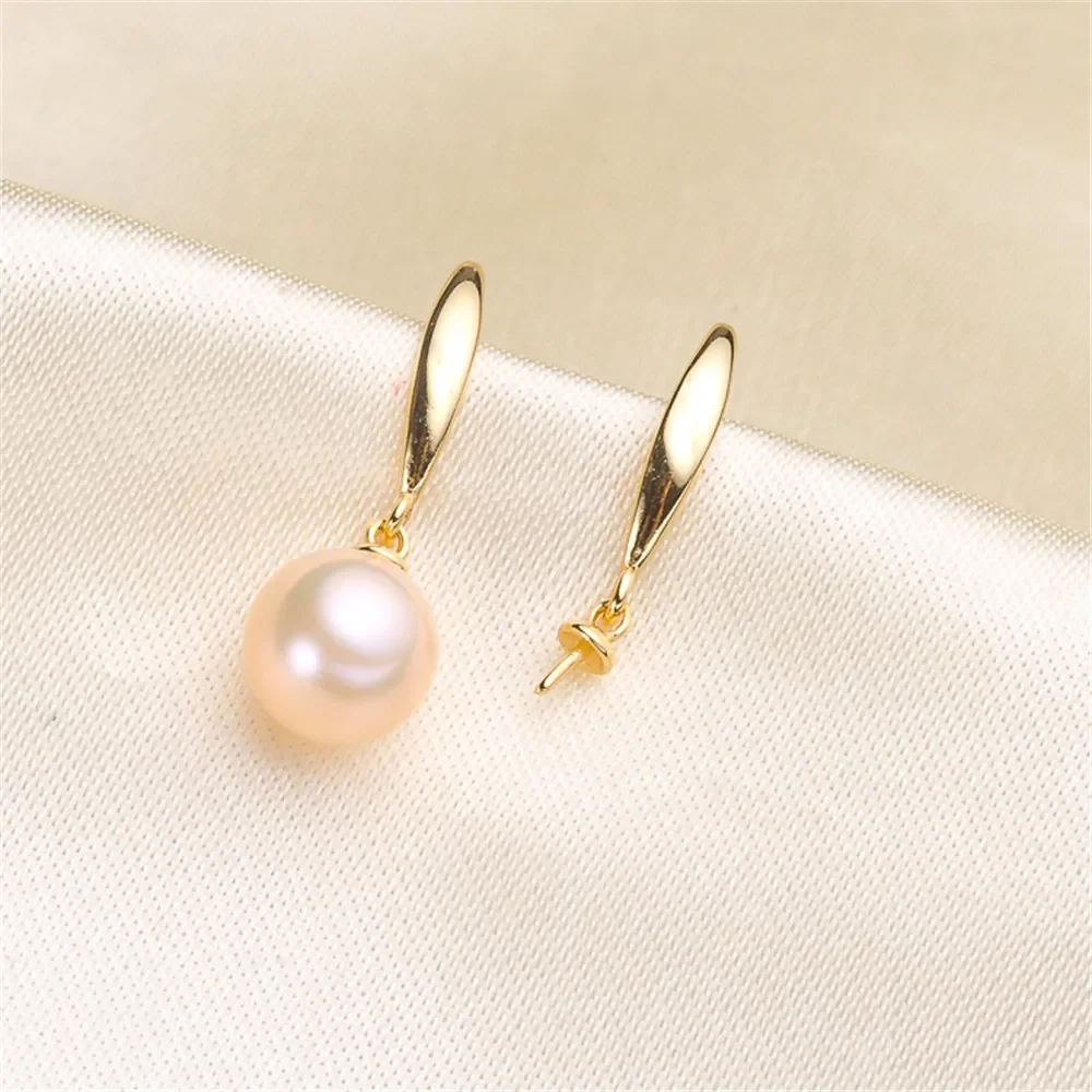 925 Silver Pearl Beads Stud Earrings Setting Base Diy Jewelry Making Findings&Components