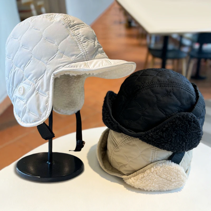 

Men Women Winter Warm Hat Aviator- Earflap Waterproof Hat Cap Ear Protectors Hats Reversible Wearable