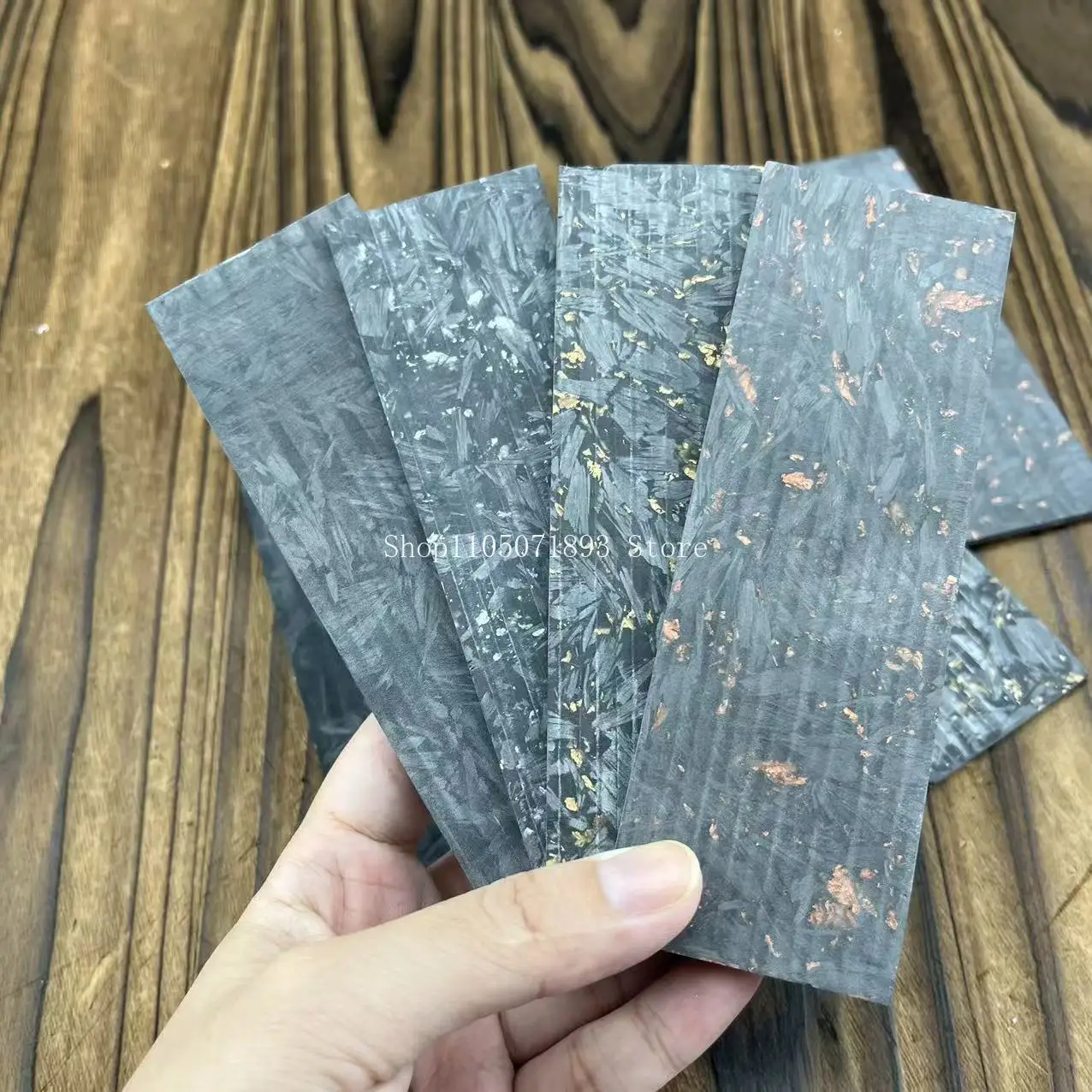 1PC Resin Crushed Carbon Accessory Patch Material Compression Patch DIY Handle Material Knife Handle Decoration Craft Material