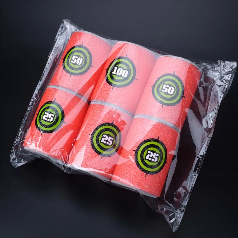 

6pcs 4.6X6.2Cm Eva Target Cans Soft Safe Kids For Shooting Games War Game Backyard Party Outdoor Fun Practice