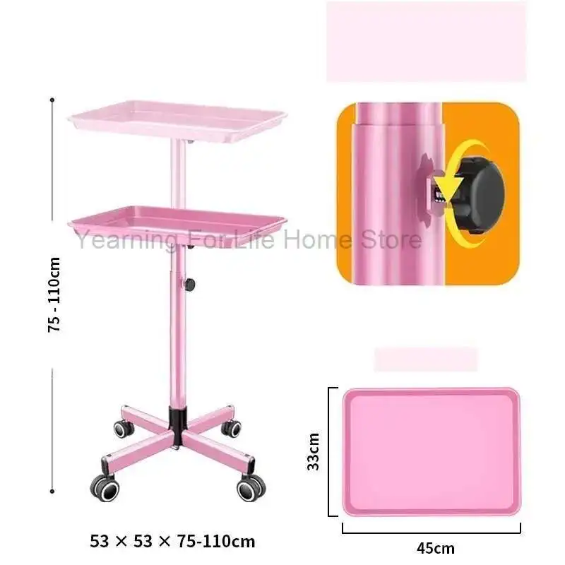 

Pink Salon Trolley Simple Barber Tools Vintage Folding Trolleys Salon Hair Equipment Carrito Organizador Con Ruedas Carrello