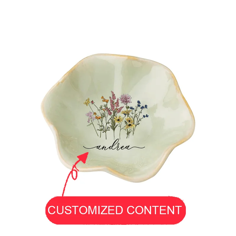 Custom Jewelry Ceramic Trays Personalized Decorative Plates Jewelry Storage Traysdisplay Trays for Necklaces Rings and Earrings