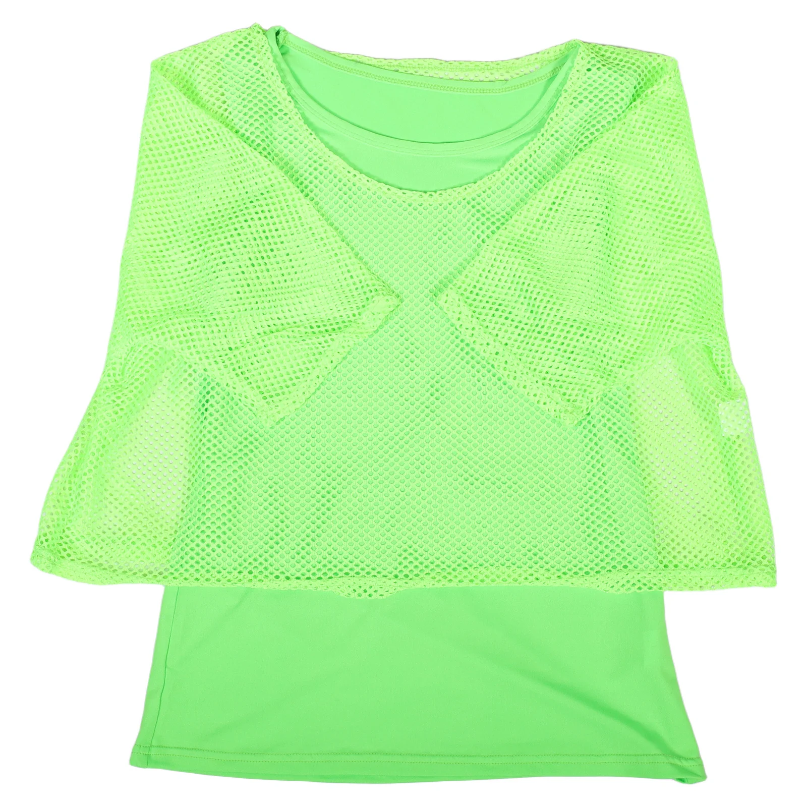 

Neon Fishnet T Shirt Set Retro 1980s Carnival Party Crop Tops Sleeves Dance Outfit Women Neon Fishnets Shirts Fishnet Shirt