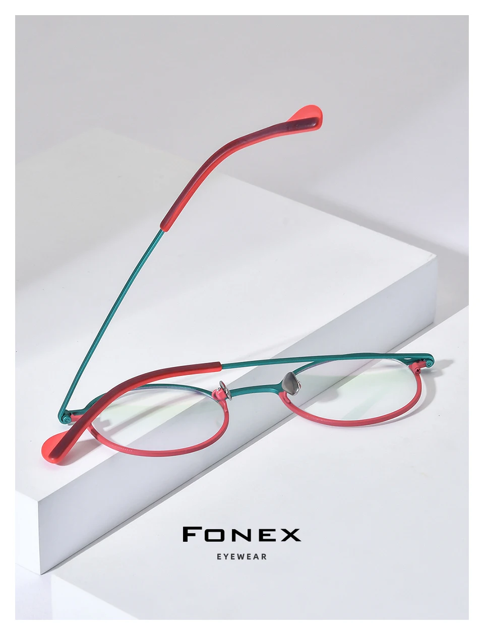 FONEX Titan Brillengestell Damen 2025, neue Mode, Markendesign, Retro, Vintage, runde Brillen, Herren, ultraleichte Brillen 85774 – Detail 33