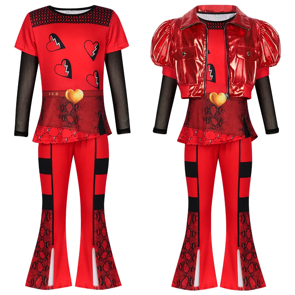 MovieThe Red Queen cosplay Halloween Cosplay Queen Of Hearts' Daughter Red Uniform Set The Rise Of Red Princess Full Outfits