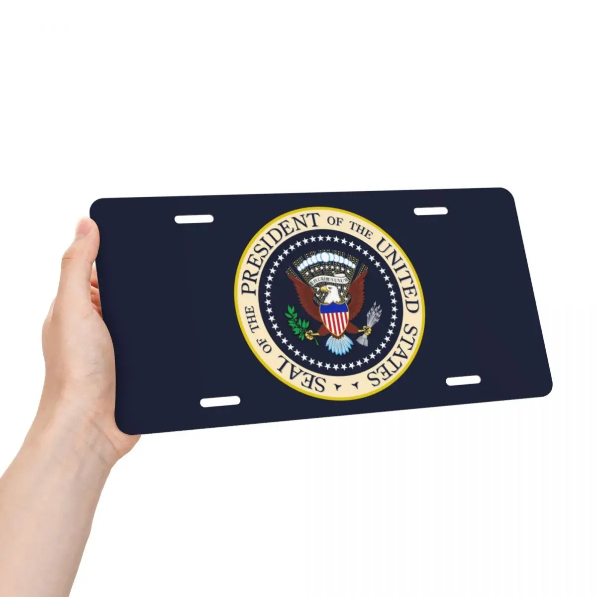 Seal Of The President Of The United States Decorative Metal License Plate Donald Trump Seal Logo Aluminum Car Front Vanity Tag