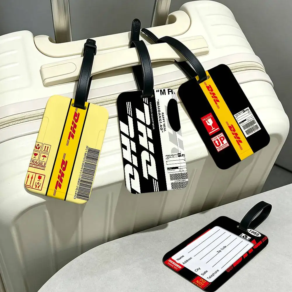D-DHL Hot Express 50th Anniversary Waterproof PVC Baggage Tag With Info Card Anti lost Identification Tag For Luggage School