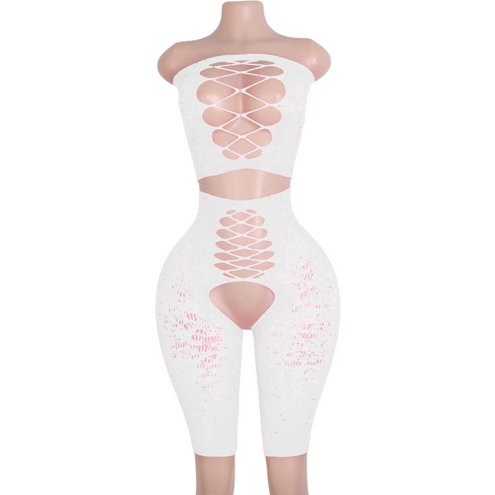 

Unique Women's Exotic Dancewear Rompers Jumpsuits Performance Costumes Fishnet Club Wear Stripper Outfits Wholesale Quality