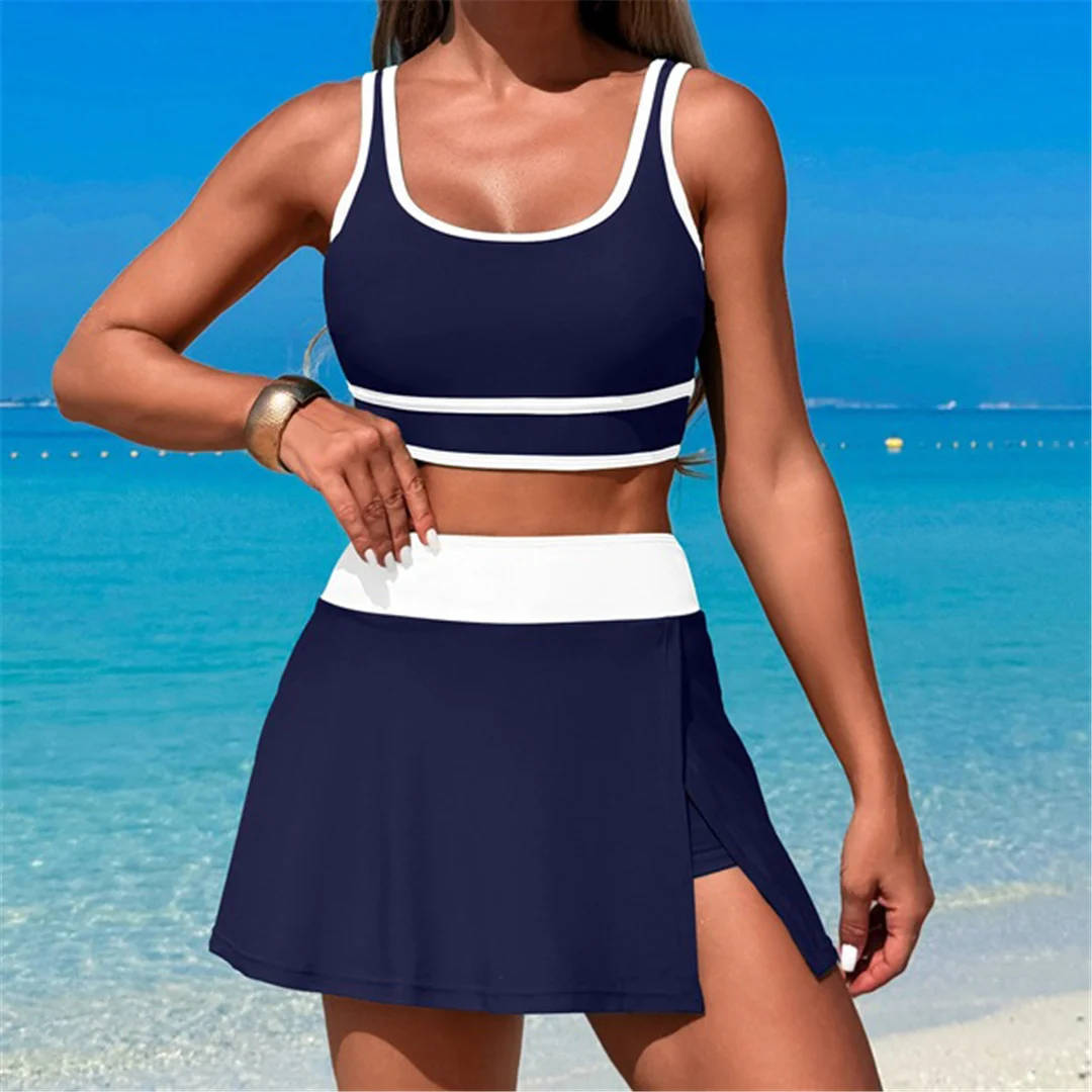 S - XL, 10 Farben, zweiteiliger Badeanzug für Damen, hoch geschnittener Bikini, zweiteiliges Bikini-Set, Damen-Badebekleidung, Badeanzug, Schwimmanzug V6998 – Detail 11