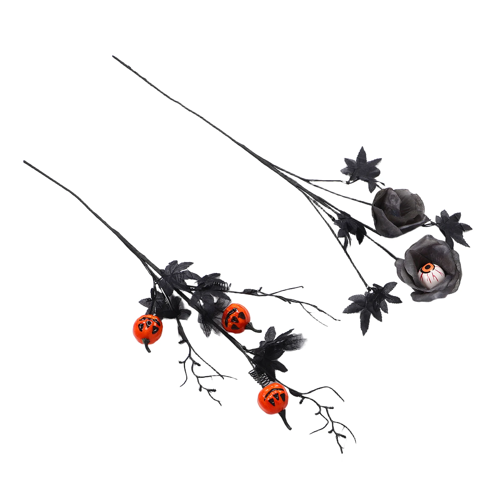 

2 Pcs Halloween Decorative Bouquet Pumpkin Artificial Flower Fake Cutting Flowers Silk Cloth Plants Outdoor