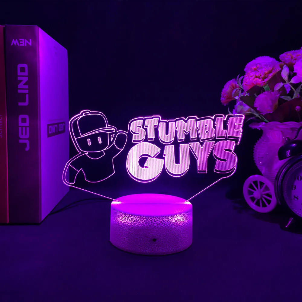 Acrylic 3d Lamp Stumble Guys for Gameroom Decor Kids Cool Birthday Gift Led Night Light Dropshipping