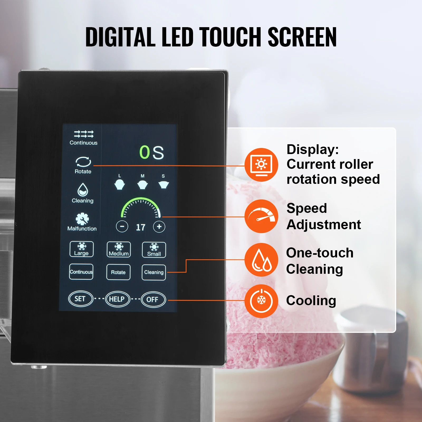 SucceBuy Commercial Snowflake Ice Machine Stainless Steel Ice Shaver Machine Electric Snow Cone Maker Liquid Cooling System