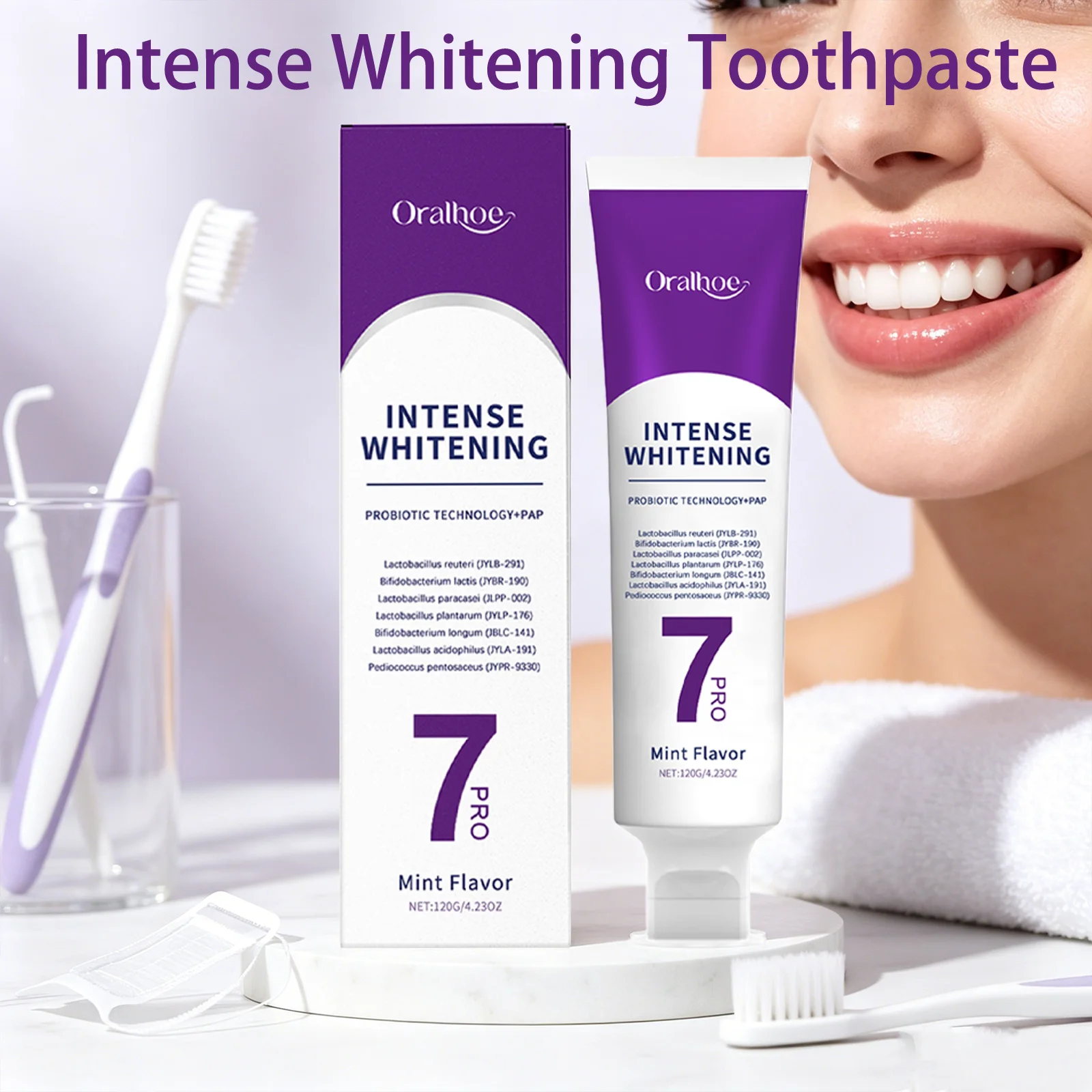 Teeth Whitening Naturally - Dentifricio sbiancante Oralhoe Brighten Teeth, rimuove