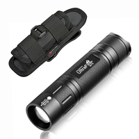 UltraFire SP10 EDC Portable LED Flashlight 15W High Power 21700 Rechargeable Zoomable Torch Light with Belt Holster and Charger