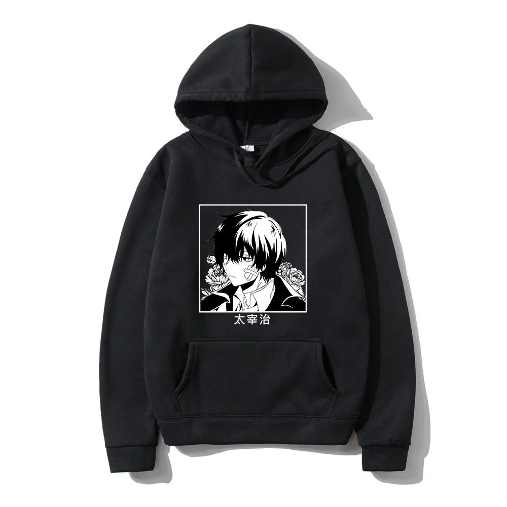 

Anime Bungo Stray Dogs Dazai Osamu Nakahara Chuuya New Fashion Comic Print Winter Long Sleeve Thick Loose Casual Man Hoodie Tide